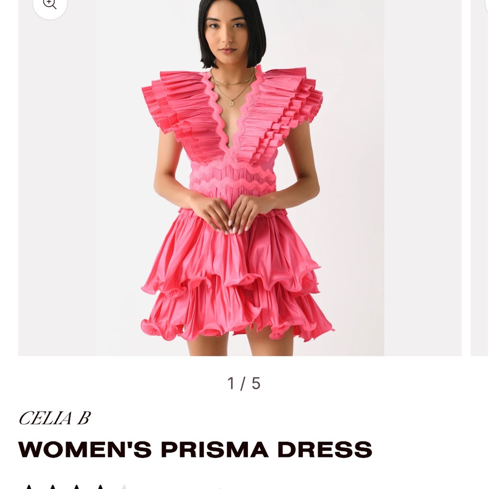 CeliaB Vibrant Pink Ruffled Mini Dress